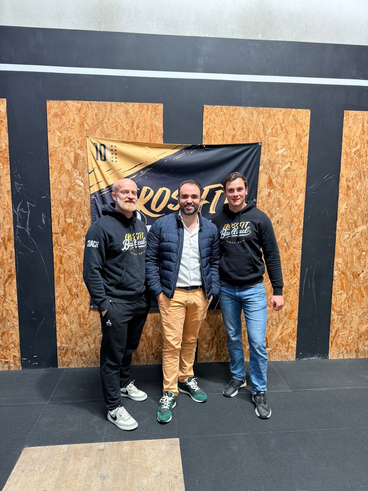 Pierre Tiab avec des gérants de salle de sport